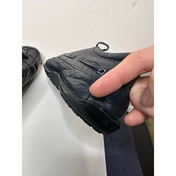 Russell & Bromley Leather Moccassin Loafer Lace Up Mid Top Navy LaceUp Driver 42 - Picture 12 of 12